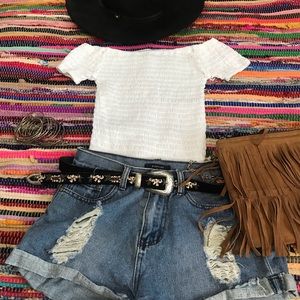 White off the shoulder top